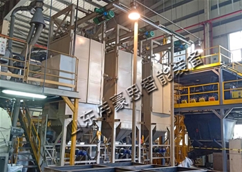 密封式噸袋破袋機 氧化鎂噸袋拆包機現(xiàn)場