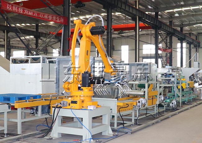 氧化鎂自動(dòng)包裝碼垛線，袋料全自動(dòng)碼垛機(jī)器人