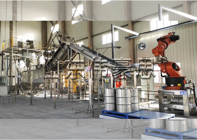 機(jī)械手拆垛機(jī)+自動拆包機(jī)(桶料)